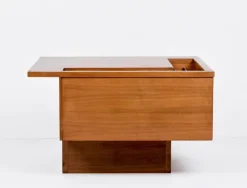 Pamono Mid-Century Walnut Magazine Rack Coffee Table by John Keal for Brown Saltman, 1960s><noscript><img width=