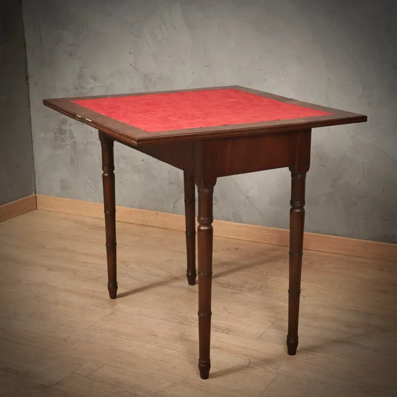 Pamono Mid-Century Walnut Openable Card Table, 1930s> Game Tables