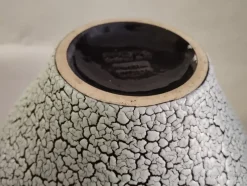 Pamono Mid-Century White Craquelure Fat Lava Vase, West Germany, 1970s><noscript><img width=
