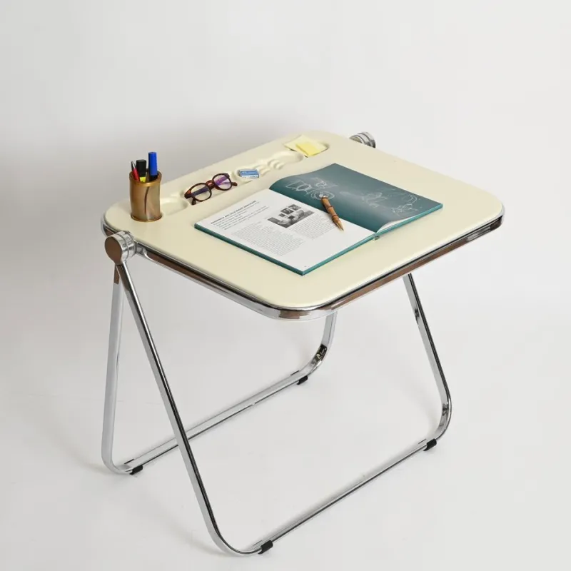 Pamono Mid-Century White Platone Folding Desk attributed to Giancarlo Piretti for Castelli, 1969> Desks