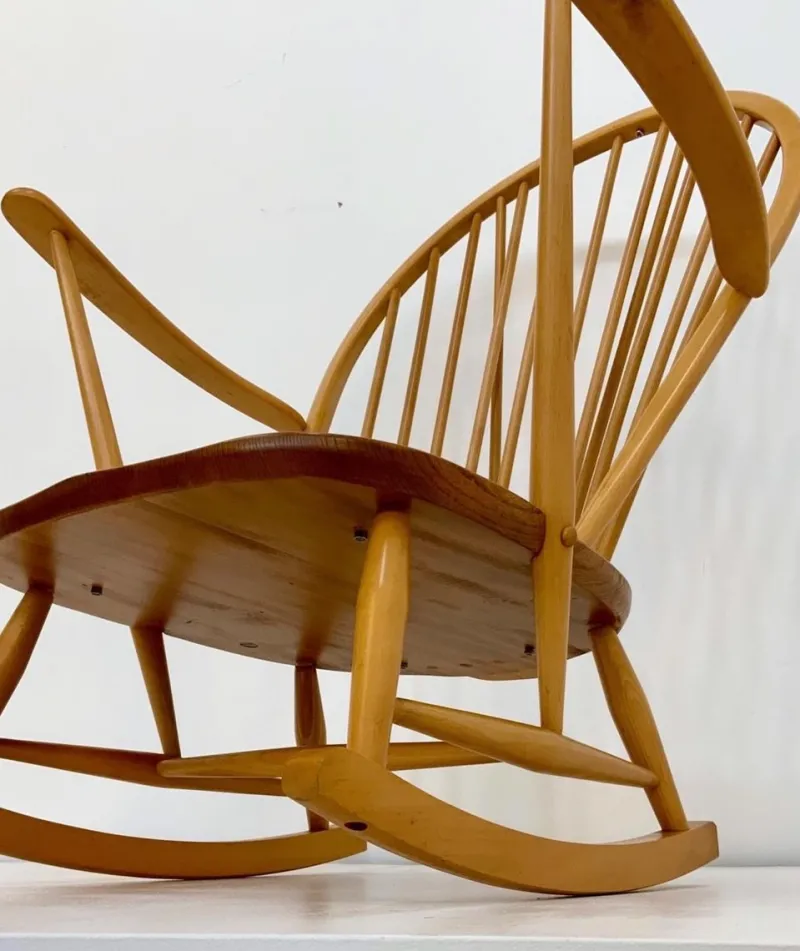 Pamono Mid-Century Windsor Grandfather Rocking Chair in Wood attributed to Lucian Ercolani for Ercol, England, 1960s> Rocking Chairs