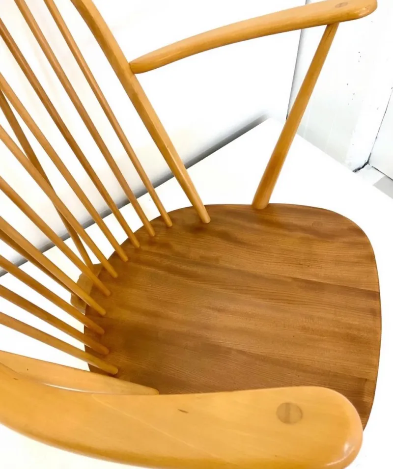 Pamono Mid-Century Windsor Grandfather Rocking Chair in Wood attributed to Lucian Ercolani for Ercol, England, 1960s> Rocking Chairs
