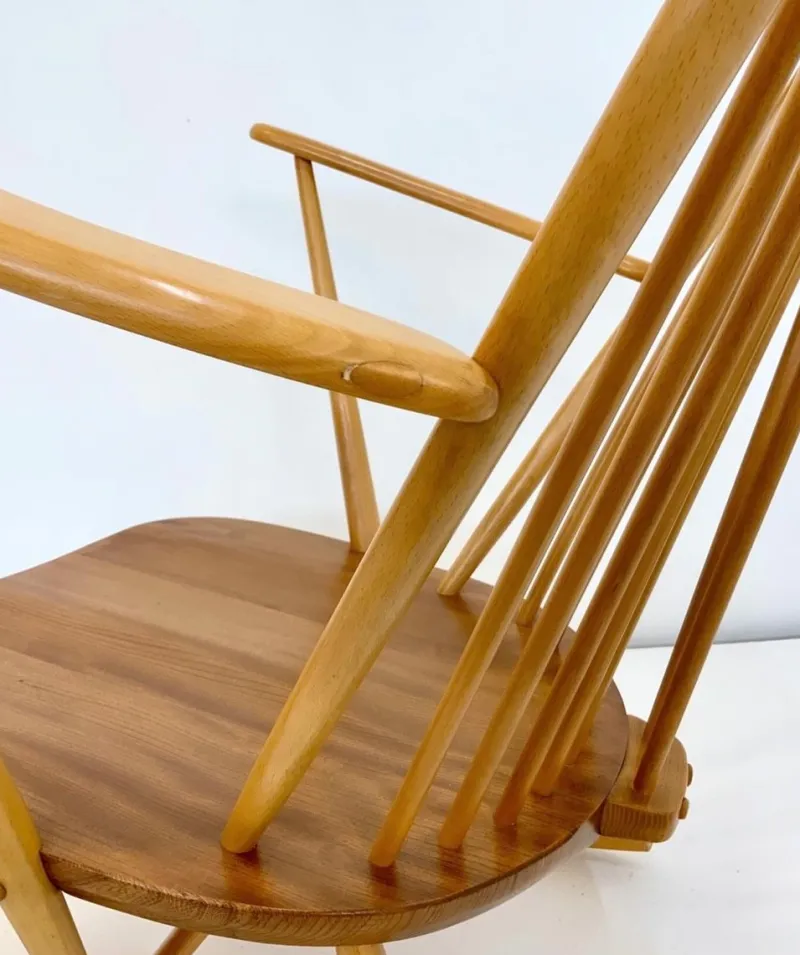Pamono Mid-Century Windsor Grandfather Rocking Chair in Wood attributed to Lucian Ercolani for Ercol, England, 1960s> Rocking Chairs