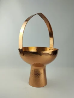 Pamono Mid-Century Wine Cooler in Copper by Eugen Zint, 1960s><noscript><img width=