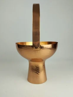 Pamono Mid-Century Wine Cooler in Copper by Eugen Zint, 1960s><noscript><img width=