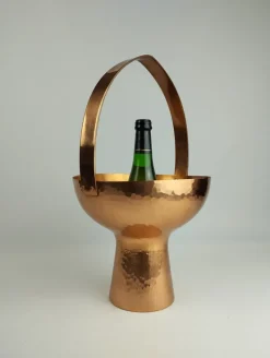 Pamono Mid-Century Wine Cooler in Copper by Eugen Zint, 1960s><noscript><img width=