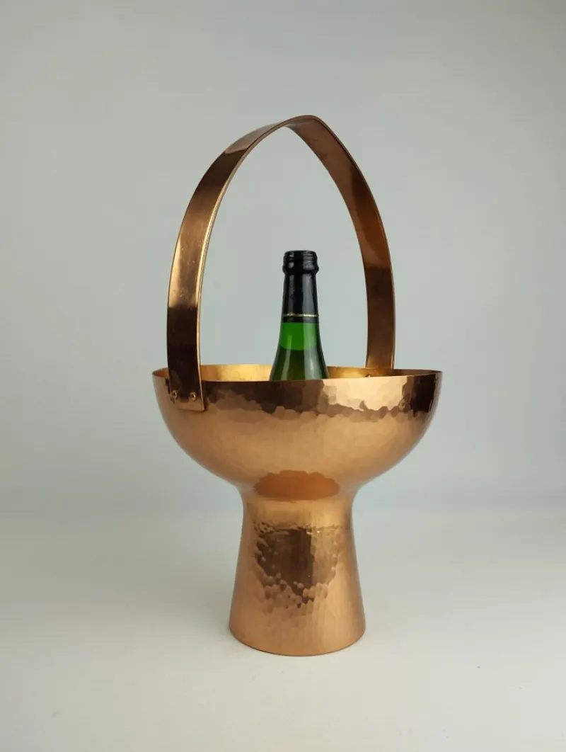 Pamono Mid-Century Wine Cooler in Copper by Eugen Zint, 1960s> Ice Buckets & Wine Coolers