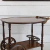 Pamono Mid-Century Wooden Bar Trolley with Stripes, 1960s> Serving Bar Carts & Trolleys