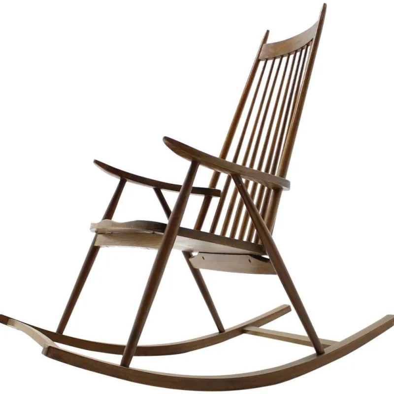 Pamono Mid-Century Wooden Scandinavian Style Rocking Chair, 1960s> Rocking Chairs