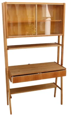 Pamono Mid-Century Writing Commode, Bookshelf and Chair, 1970s, Set of 3> Secretaires