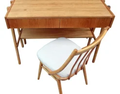 Pamono Mid-Century Writing Commode, Bookshelf and Chair, 1970s, Set of 3><noscript><img width=