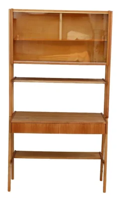 Pamono Mid-Century Writing Commode, Bookshelf and Chair, 1970s, Set of 3><noscript><img width=