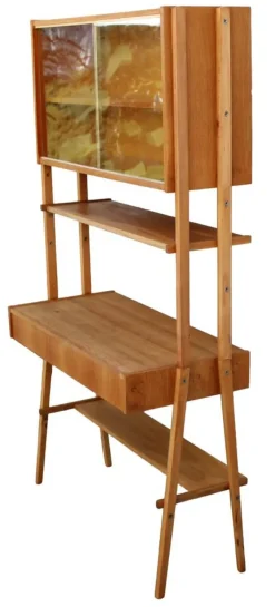 Pamono Mid-Century Writing Commode, Bookshelf and Chair, 1970s, Set of 3><noscript><img width=