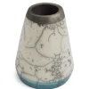 Sale Pamono Middle Eastern Modern Green White Black Metal Raku Ceramic Kazan Vase by Laab Milano
