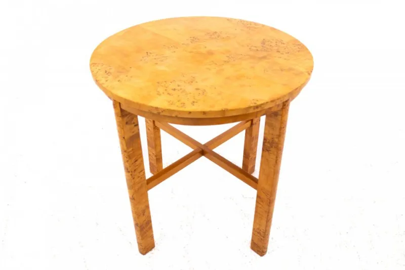 Online Pamono Mid-20th Century Art Deco Birch Side Table, 1950s