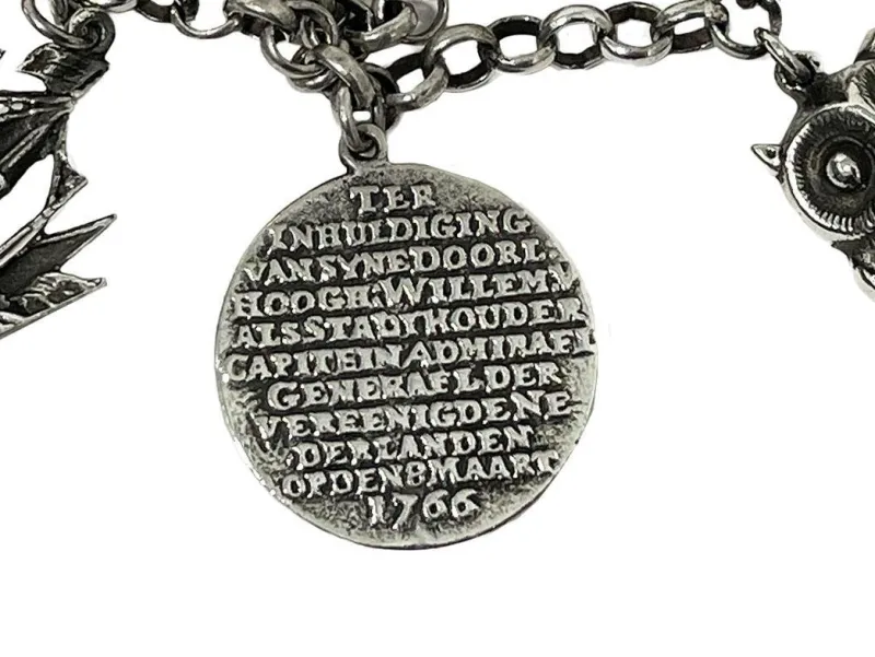 Sale Pamono Mid-20th Century Dutch Silver Large Charms Bracelet, 1960s