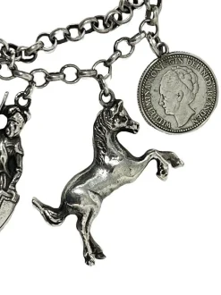 Sale Pamono Mid-20th Century Dutch Silver Large Charms Bracelet, 1960s