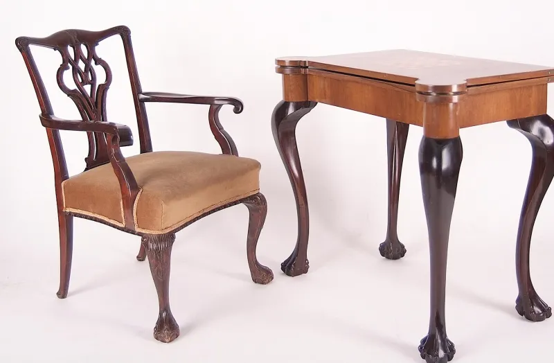 Pamono Mid-19th Century English Style Walnut Card Table> Game Tables
