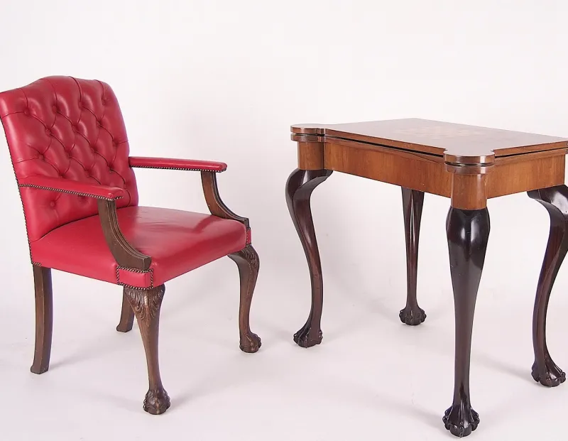 Pamono Mid-19th Century English Style Walnut Card Table> Game Tables
