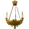 Pamono Mid-19th Century French Empire Giltwood Three-Light Chandelier> Ceiling Lights