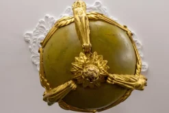 Pamono Mid-19th Century French Empire Giltwood Three-Light Chandelier><noscript><img width=