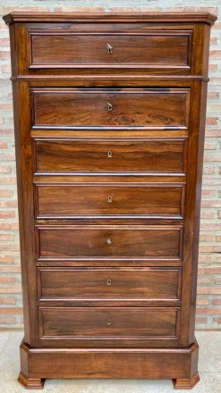 Clearance Pamono Mid-19th Century French Louis Philippe Carved Walnut Secretary Cabinet, 1890s