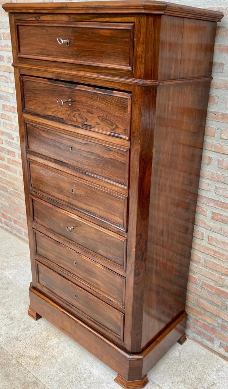 Clearance Pamono Mid-19th Century French Louis Philippe Carved Walnut Secretary Cabinet, 1890s