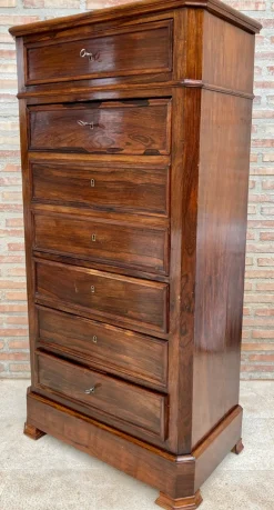 Clearance Pamono Mid-19th Century French Louis Philippe Carved Walnut Secretary Cabinet, 1890s