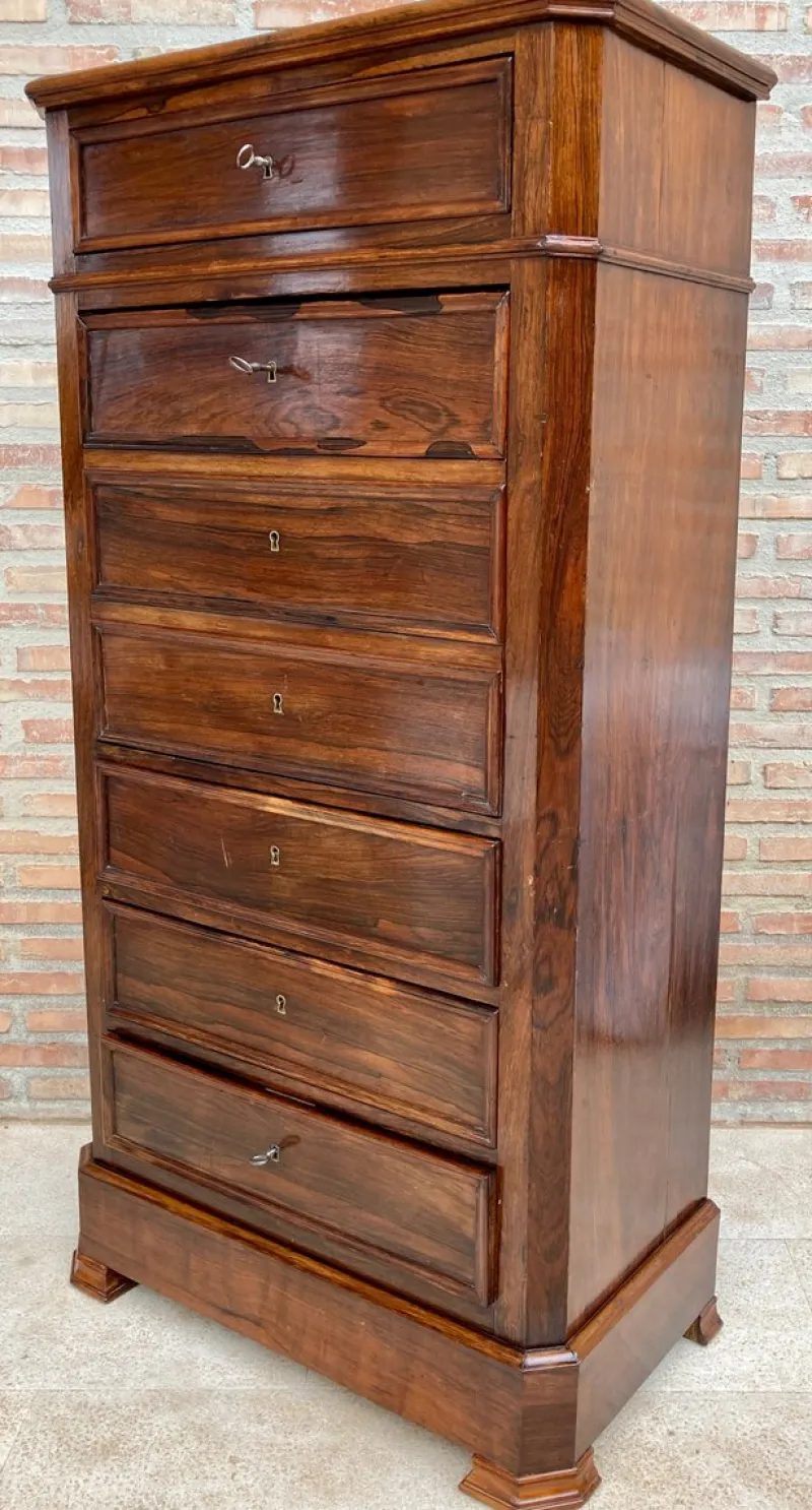 Clearance Pamono Mid-19th Century French Louis Philippe Carved Walnut Secretary Cabinet, 1890s