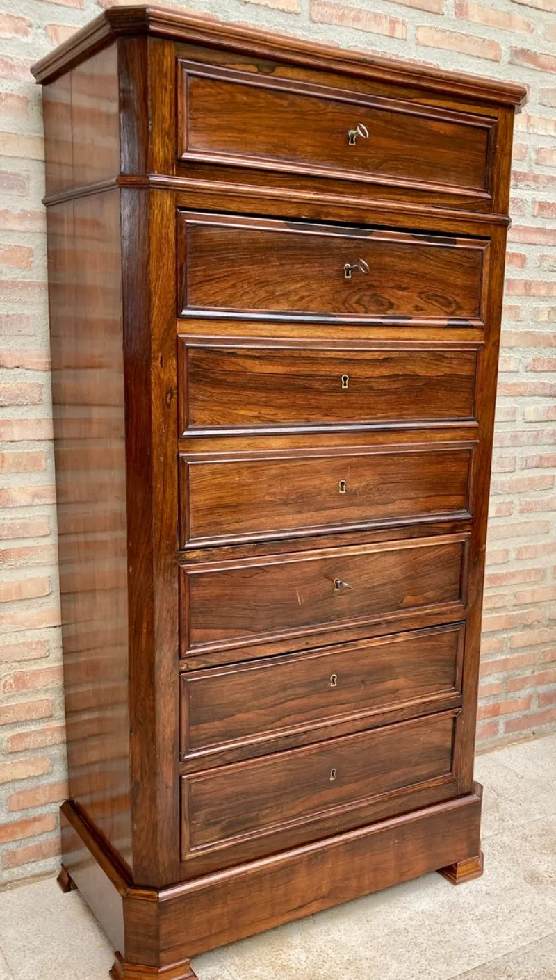 Clearance Pamono Mid-19th Century French Louis Philippe Carved Walnut Secretary Cabinet, 1890s
