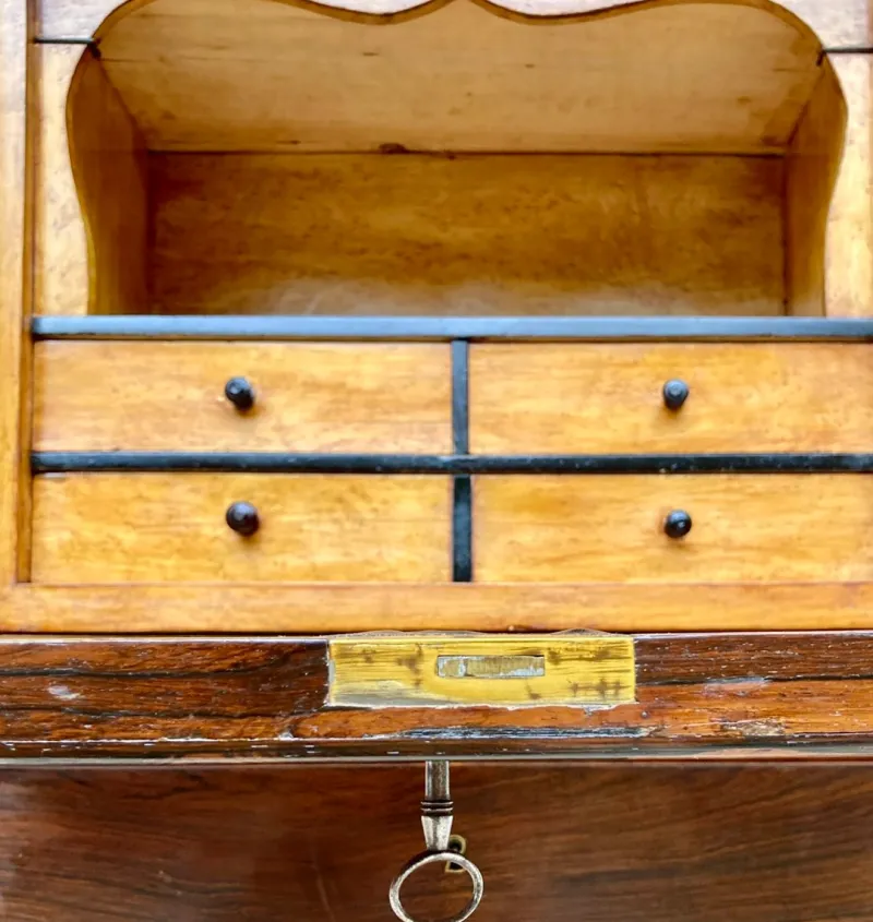 Clearance Pamono Mid-19th Century French Louis Philippe Carved Walnut Secretary Cabinet, 1890s