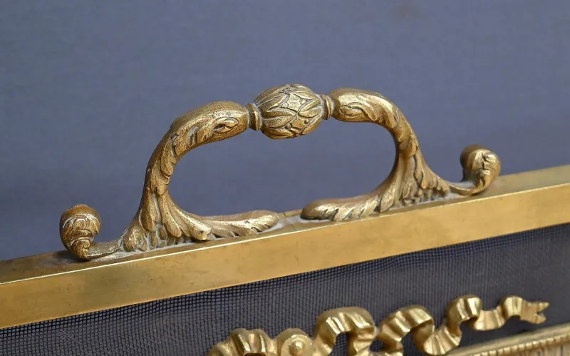 Hot Pamono Mid-19th Century Louis XVI Napoleon III Bronze Fireplace Screen