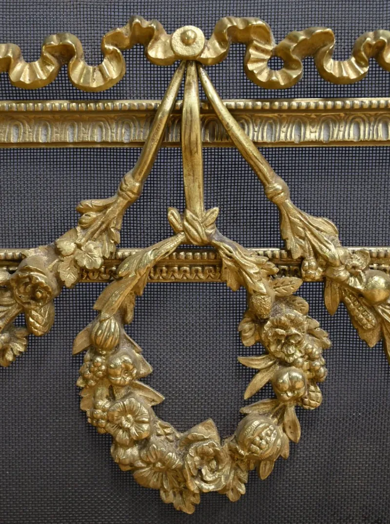 Hot Pamono Mid-19th Century Louis XVI Napoleon III Bronze Fireplace Screen