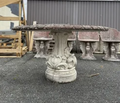 Pamono Mid-20th Century Round Table in Reconstituted Stone> Garden Tables