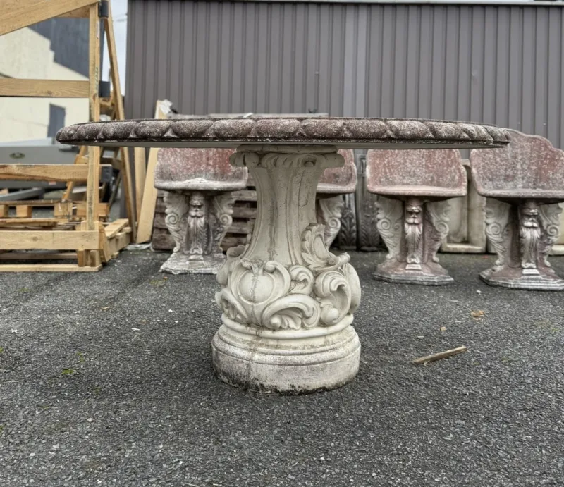Pamono Mid-20th Century Round Table in Reconstituted Stone> Garden Tables