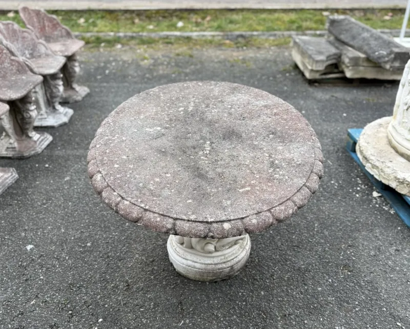 Pamono Mid-20th Century Round Table in Reconstituted Stone> Garden Tables