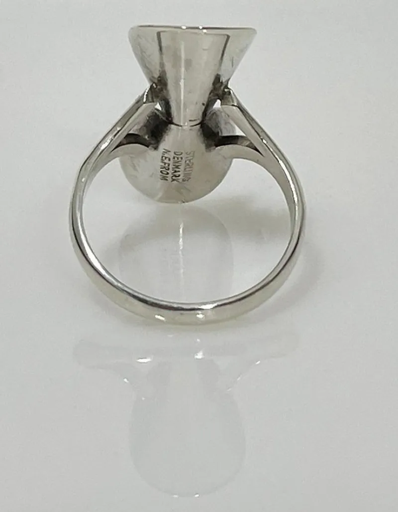Sale Pamono Mid-20th Century Sterling Silver Flower Ring attributed to Niels Erik, Denmark