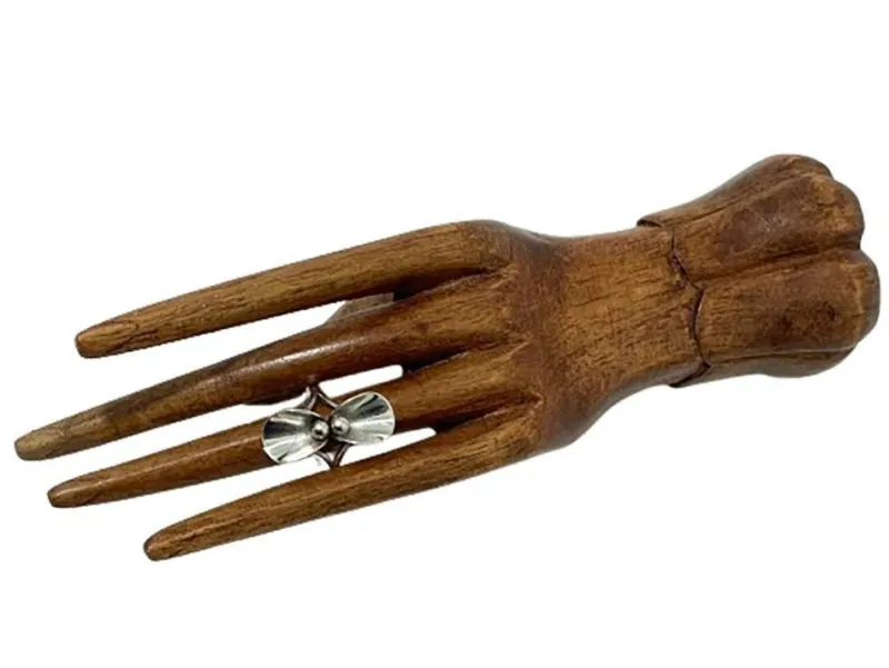 Sale Pamono Mid-20th Century Sterling Silver Flower Ring attributed to Niels Erik, Denmark