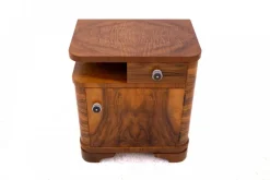 Pamono Mid-20th Century Walnut Bedside Tables, Poland, 1940s, Set of 2><noscript><img width=