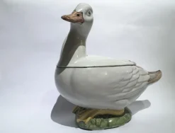 Online Pamono Mid-18th Century White Majolica Duck Tureen from Pasquale Antonibon, Italy