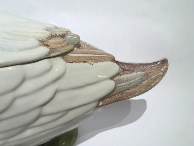 Online Pamono Mid-18th Century White Majolica Duck Tureen from Pasquale Antonibon, Italy