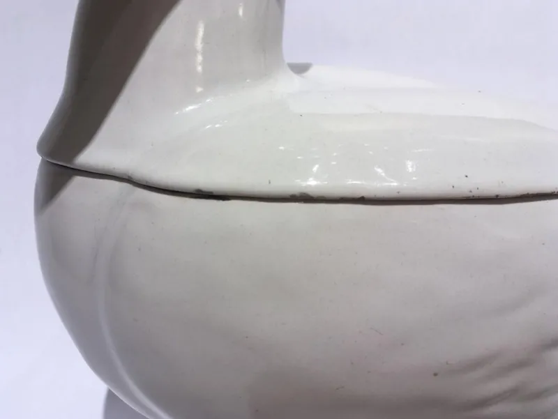 Online Pamono Mid-18th Century White Majolica Duck Tureen from Pasquale Antonibon, Italy