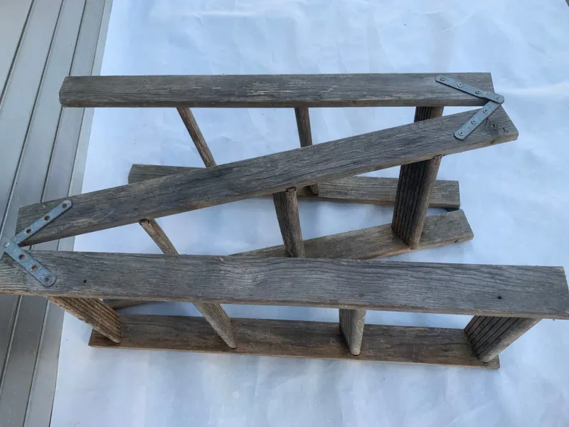 Pamono Mid-20th Century Wooden Folding Attic Ladder, 1940s> Architectural Elements