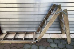Pamono Mid-20th Century Wooden Folding Attic Ladder, 1940s> Architectural Elements