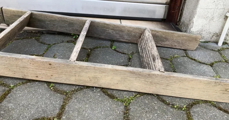 Pamono Mid-20th Century Wooden Folding Attic Ladder, 1940s> Architectural Elements