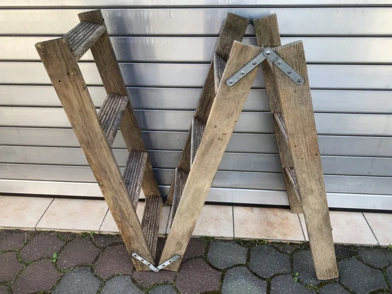 Pamono Mid-20th Century Wooden Folding Attic Ladder, 1940s> Architectural Elements