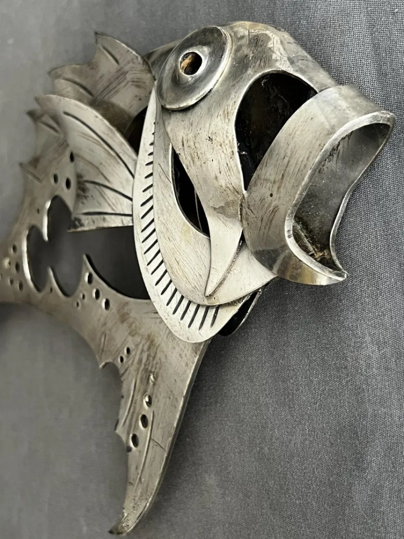 Pamono Miguel Moreno, Metal Fish Sculpture, 1970s, Steel> Abstraction