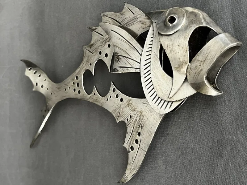 Pamono Miguel Moreno, Metal Fish Sculpture, 1970s, Steel> Abstraction