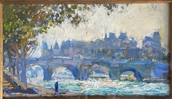 Pamono Mikhail Georgievich Abakumov, Paris au Matin, 2003, Oil on Cardboard, Framed> Impressionist