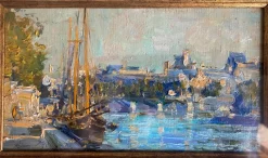 Pamono Mikhail Georgievich Abakumov, La Seine au Matin, 2003, Oil on Canvas, Framed> Impressionist